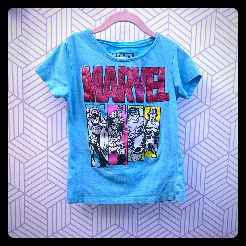 Marvel hero girl's Tee. Size small - 5/6
